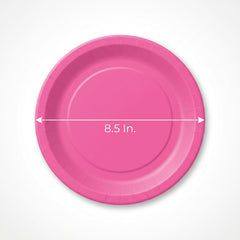 Bright Pink Paper 9" Plates - 20 Count