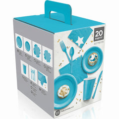 Caribbean Blue Tableware Kit - 20 Count -222 Pieces