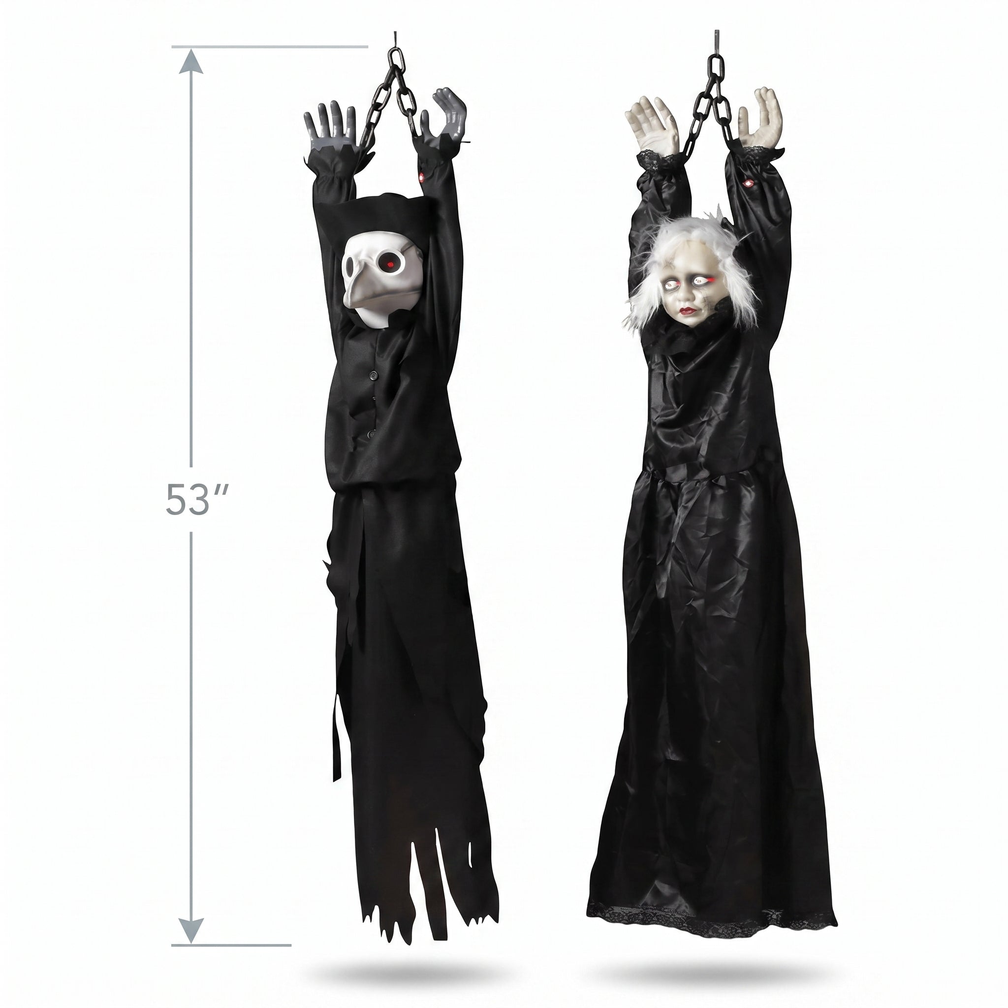 Creepy Animated Hanging Doll Figure - 53 Inches
