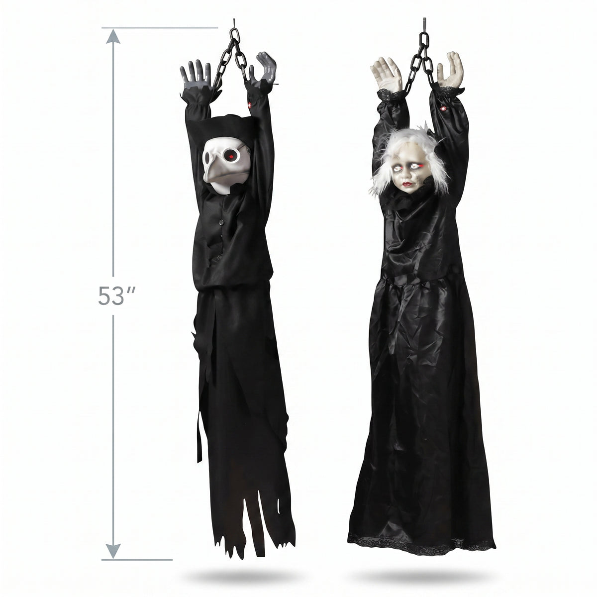 Creepy Animated Hanging Doll Figure - 53 Inches