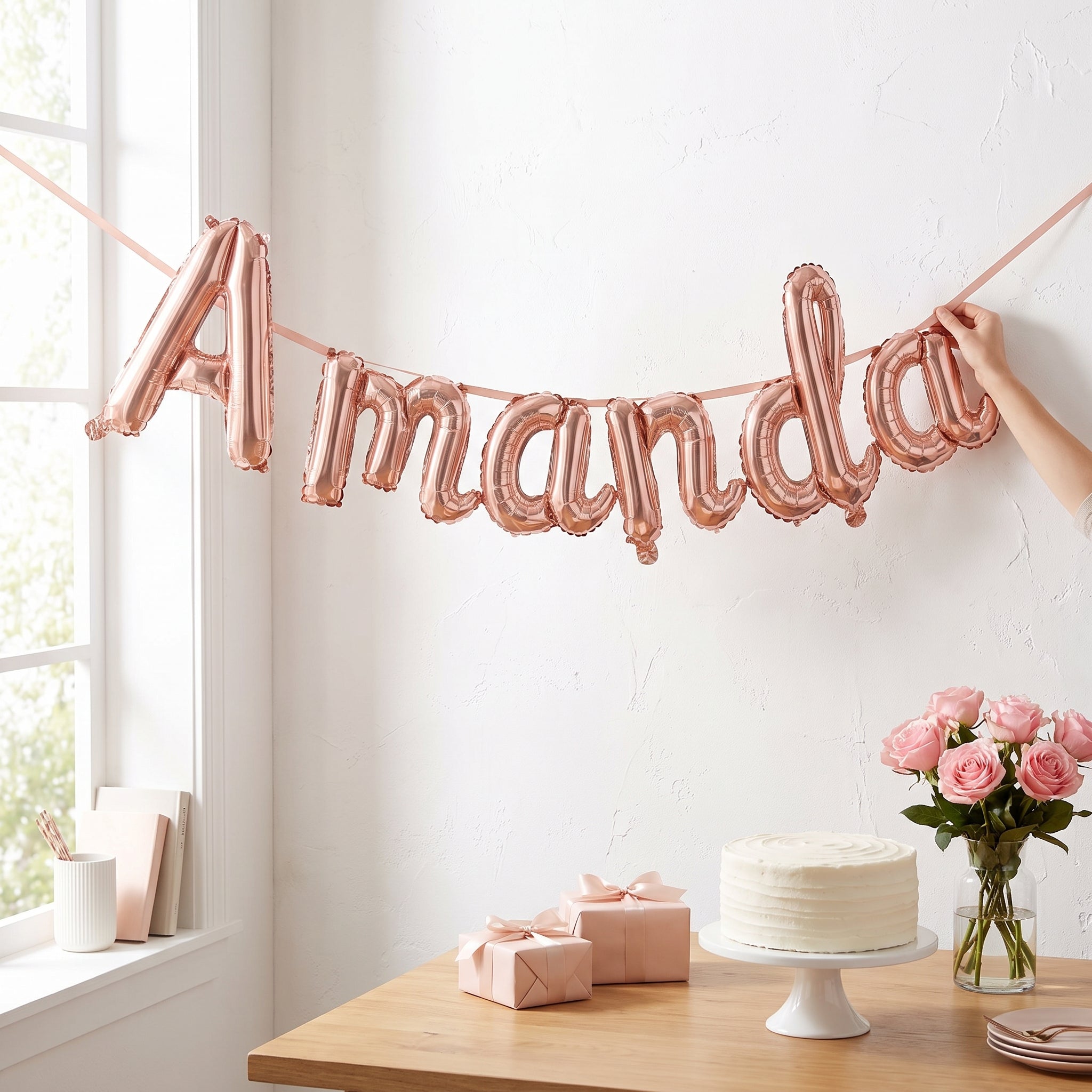 Rose Gold Script Letter A Foil Balloon - 8-Inch Air-Filled