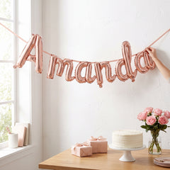 Rose Gold Script Letter A Foil Balloon - 8-Inch Air-Filled