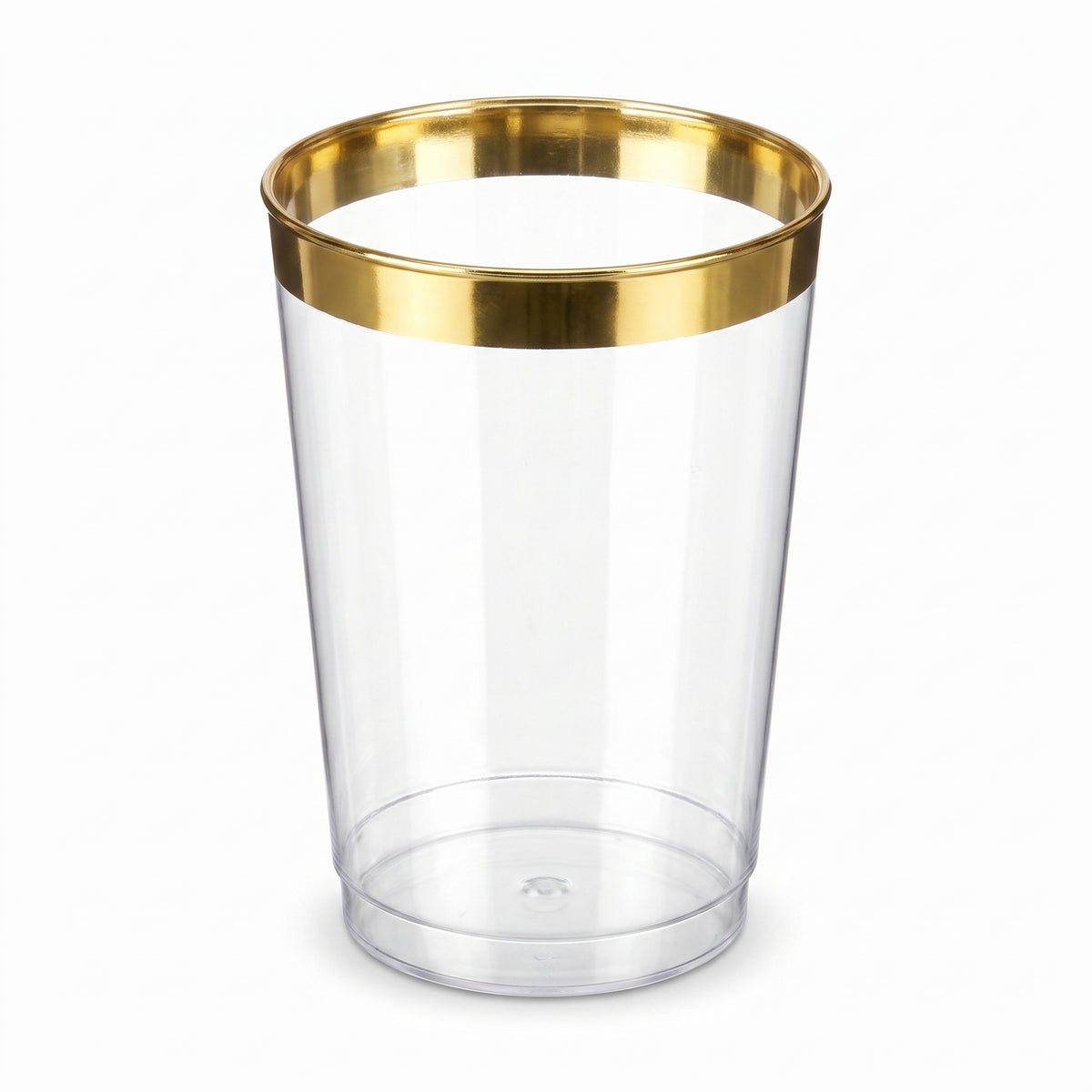 Elegant Gold Trim Plastic Tumblers - 10 oz, 20 Pack