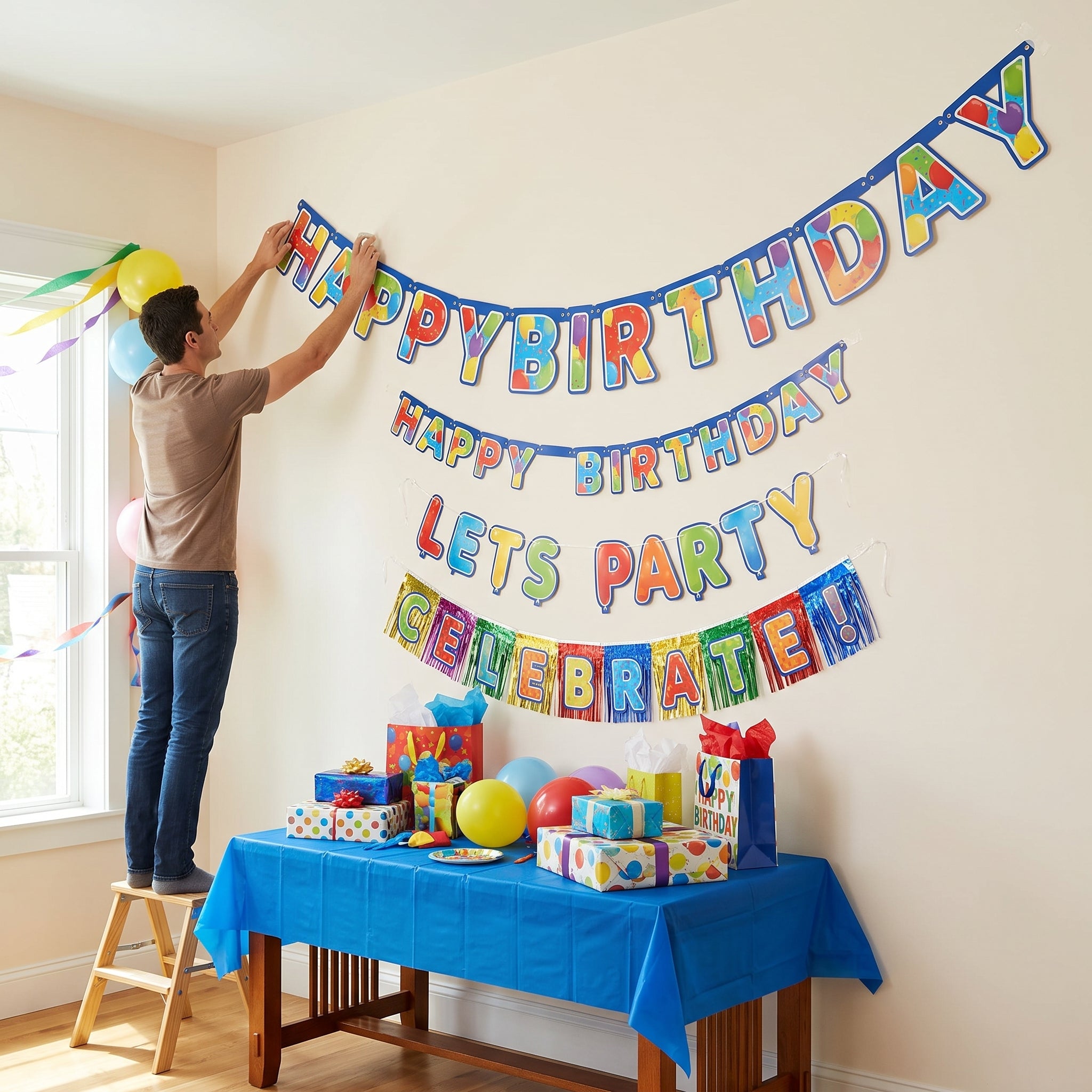 Vibrant Birthday Celebration Banner Set