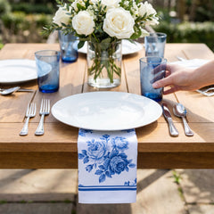 Blue Regency Floral Lunch Napkins - 6.5 In. X 6.5 In.