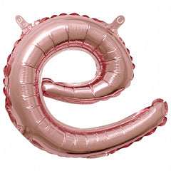 Rose Gold Script Letter 'E' Air-Filled Foil Balloon - 8-Inch