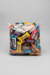 2 lb bulk bag of assorted Halloween fun size chocolate candy bars including Snickers, Kit Kat, Butterfinger and Hershey's