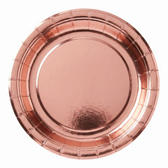 Elegant Rose Gold Round Paper Plates - 6.75"