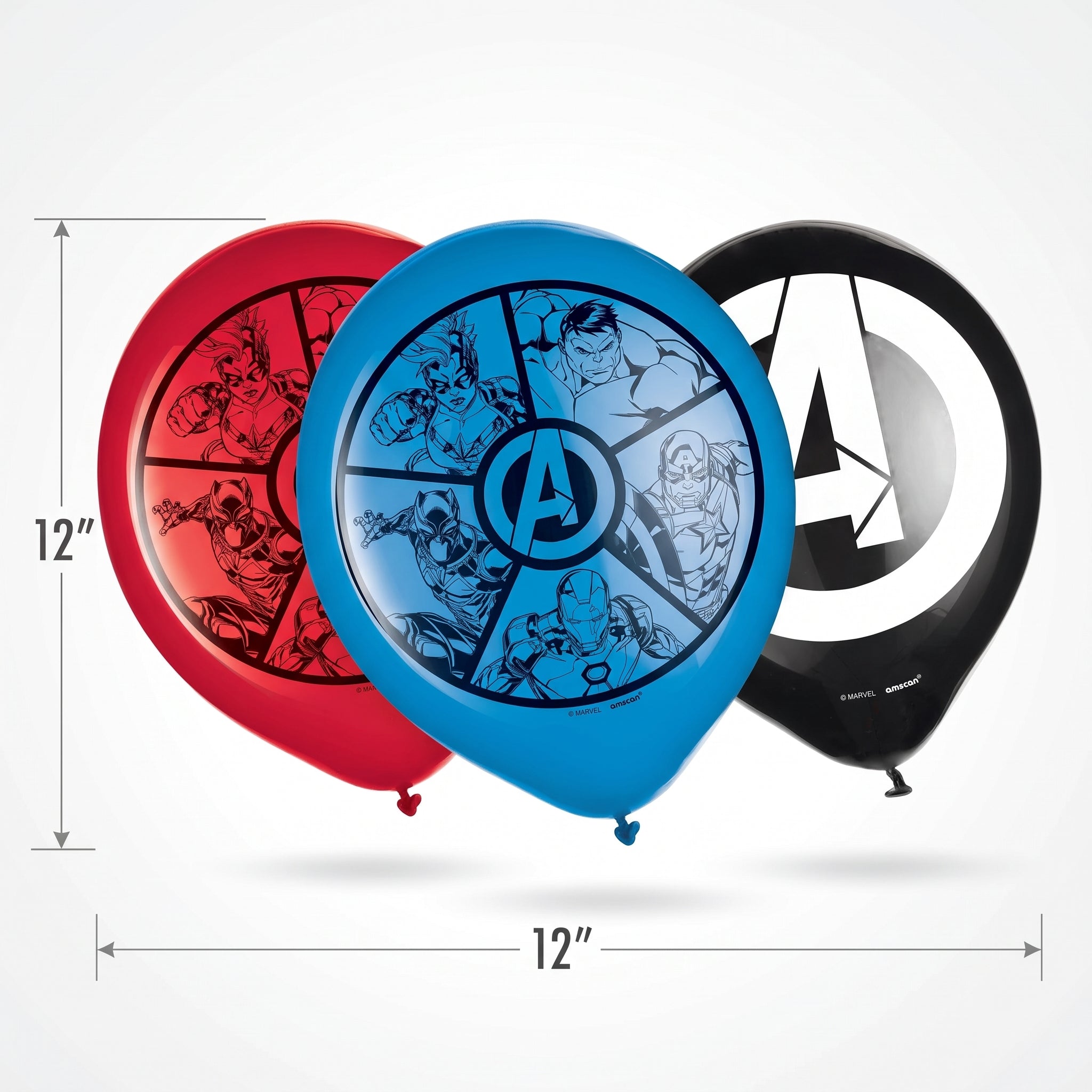Marvel Avengers Assemble Latex Balloons, 12-Inch, 6-Pack