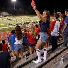 Knee-High Red, White & Blue Team Spirit Socks