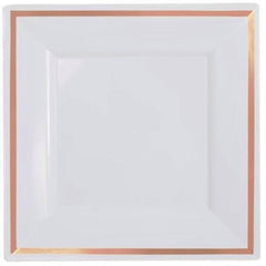 60 Piece Rose Gold Square Plates Set | 7.25 In. & 10 In.