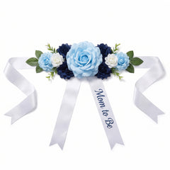 Blue Floral "Mom To Be" Bump Sash for Baby Shower