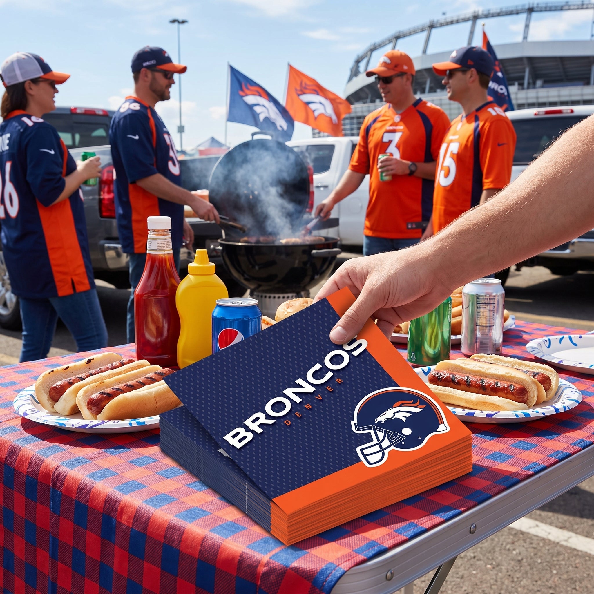Denver Broncos NFL Lunch Napkins - 6.5 In. x 6.5 In.