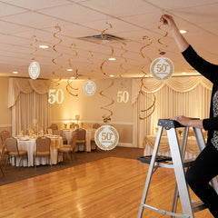 Golden 50th Anniversary Swirl Decorations Value Pack