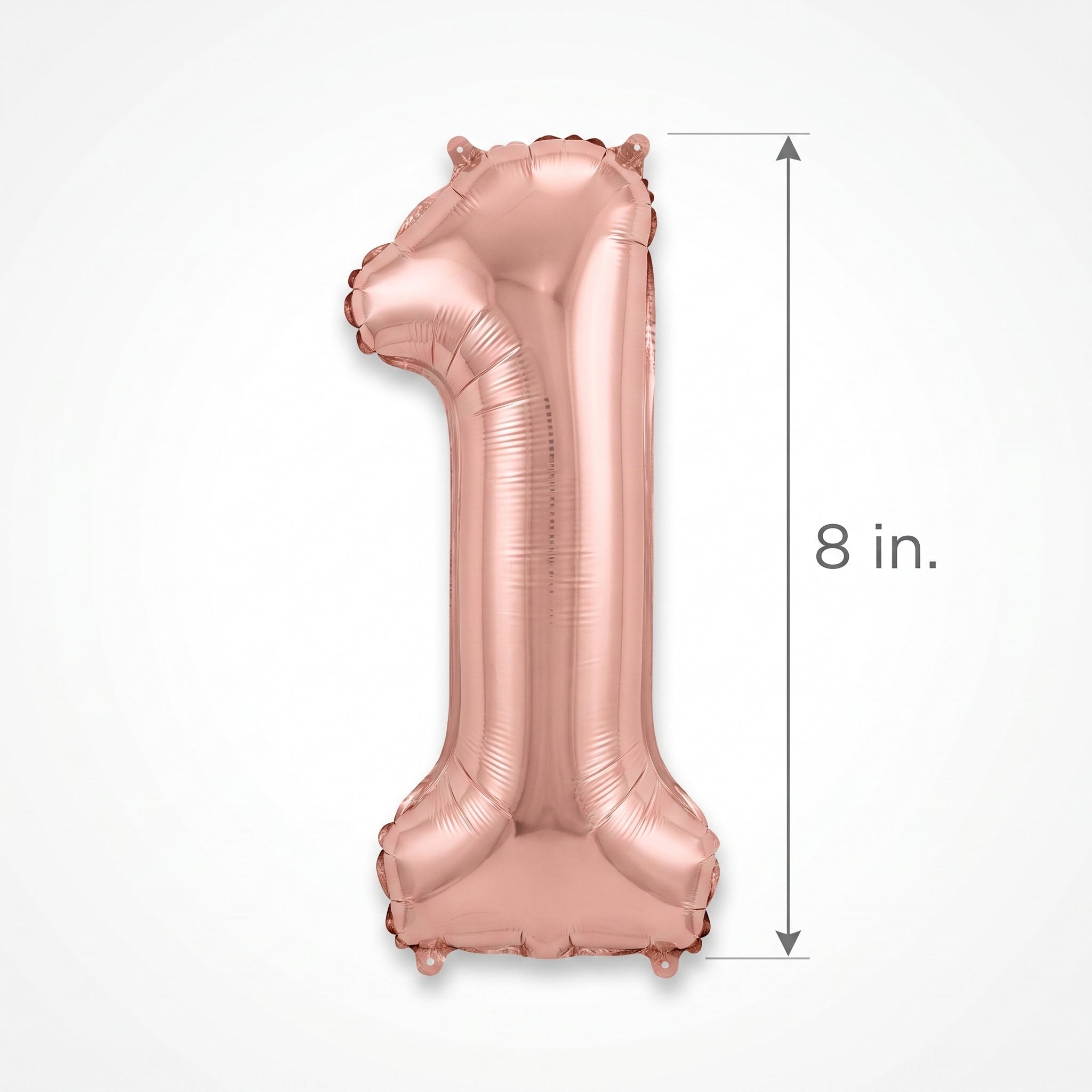Rose Gold Script Number 1 Foil Balloon - 8-Inch Air-Filled