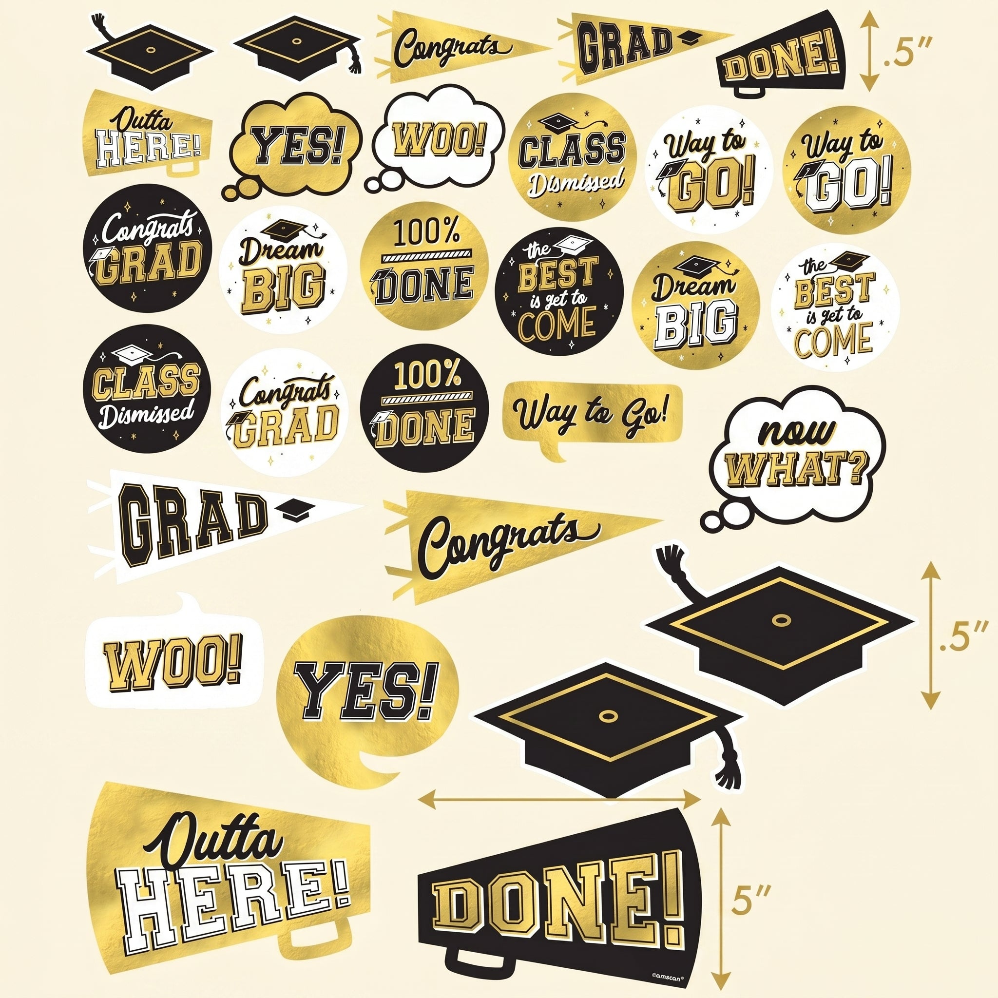 Graduation Celebration Cutout Decorations - Mega Pack (30 Pieces)