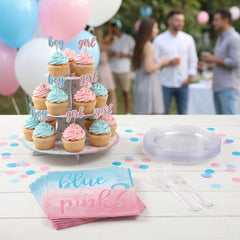 "Blue or Pink?" Gender Reveal Lunch Napkins - 6.5 In. x 6.5 In., 16-Pack
