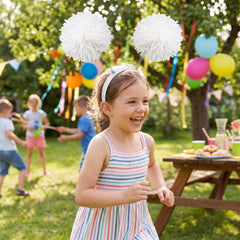 White Pom-Pom Head Bopper Headband