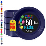 9 in. Navy Plastic Plates | 50 Count