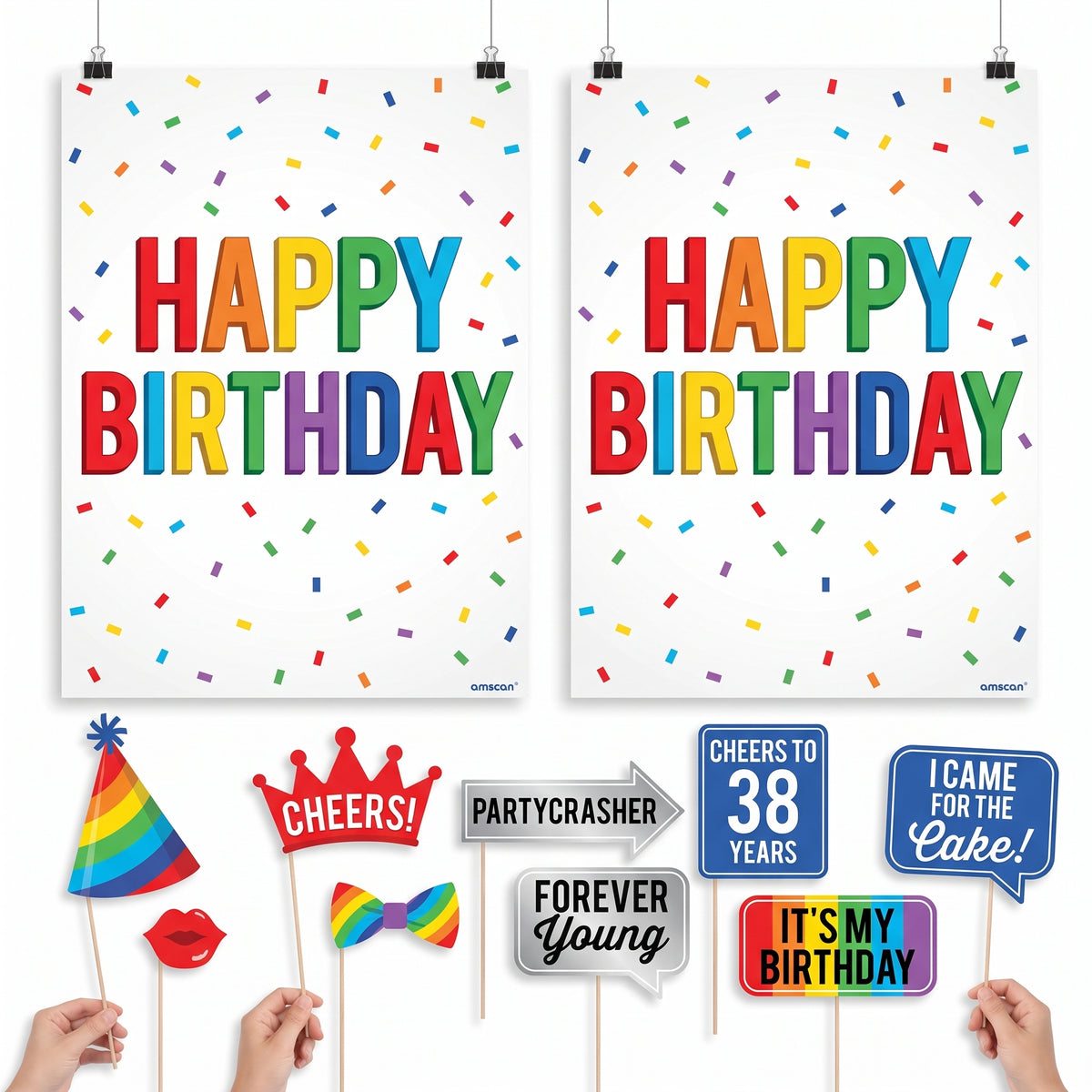 Here's to Your Birthday Scene Setter & Photo Booth Props Kit