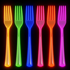 Little Gym - Heavy Duty Neon Plastic Forks - 60 Ct.