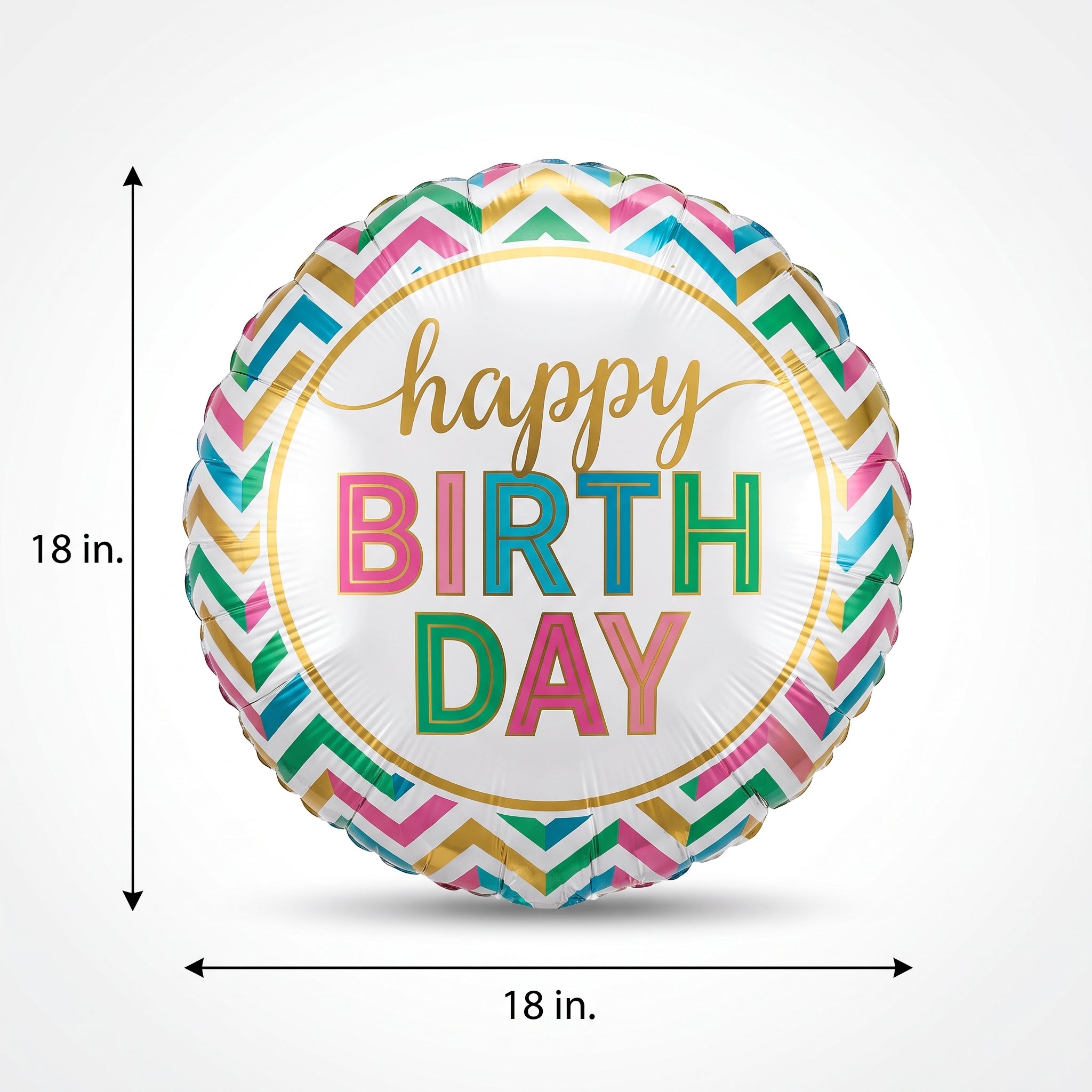 Metallic Celebration Happy Birthday Foil Balloon