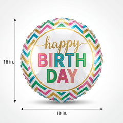 Metallic Celebration Happy Birthday Foil Balloon