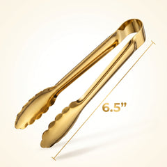 Gold Mini Metallic Tongs - 6.5"