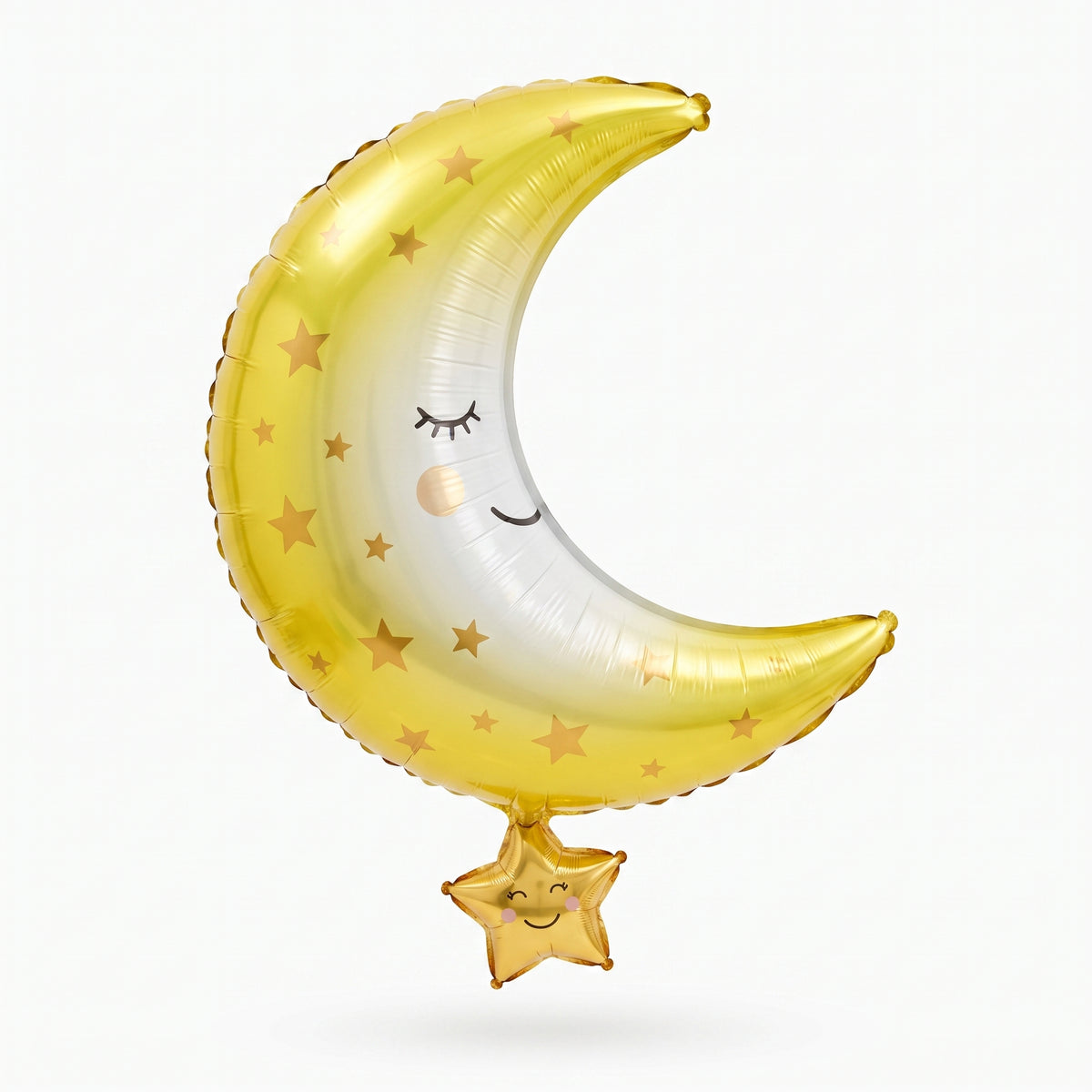 Crescent Moon and Star Metallic Foil Balloon
