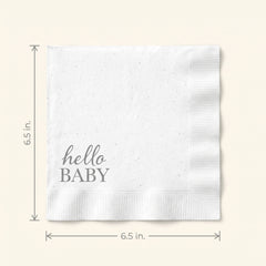 Ginger Ray "Hello Baby" Printed Luncheon Napkins - 6.5 In. x 6.5 In.