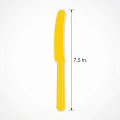 Yellow Sunshine Plastic Knives - Economy Pack - 7.5 in.