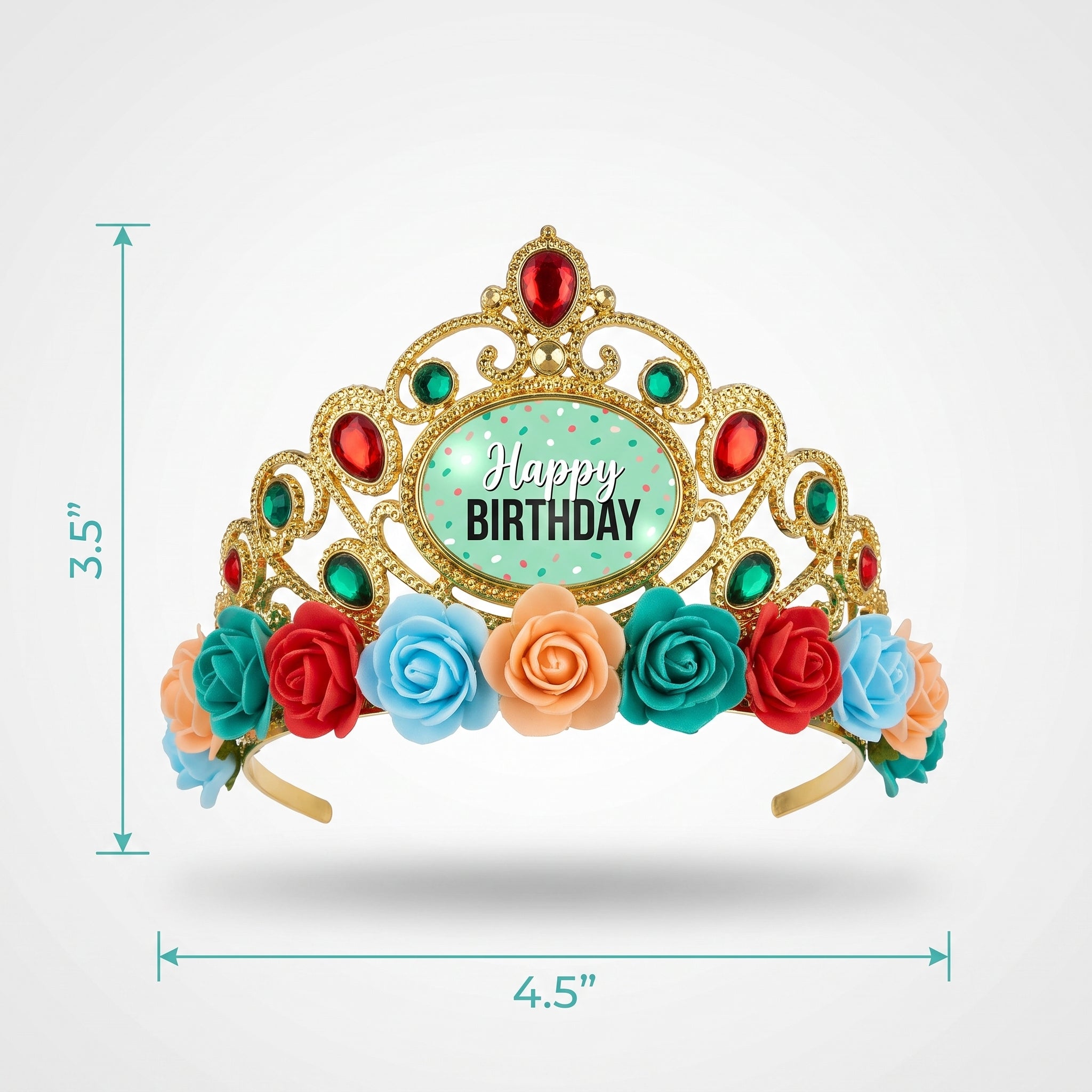 Light-Up Floral "Happy Birthday" Tiara for Kids