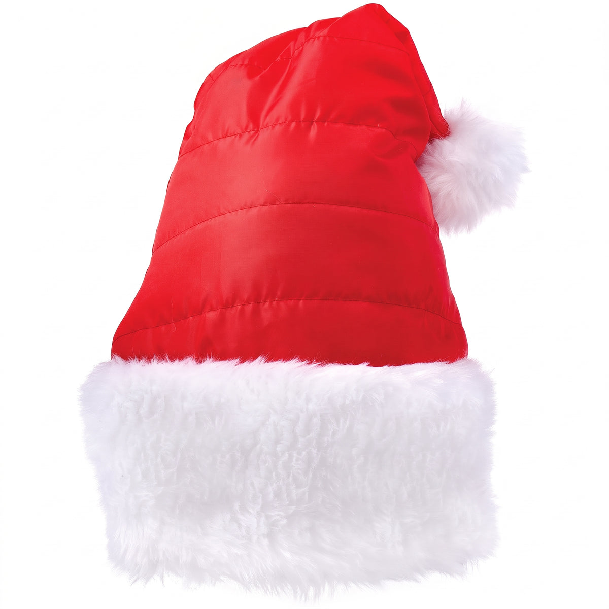 Festive Red Puffer Santa Hat