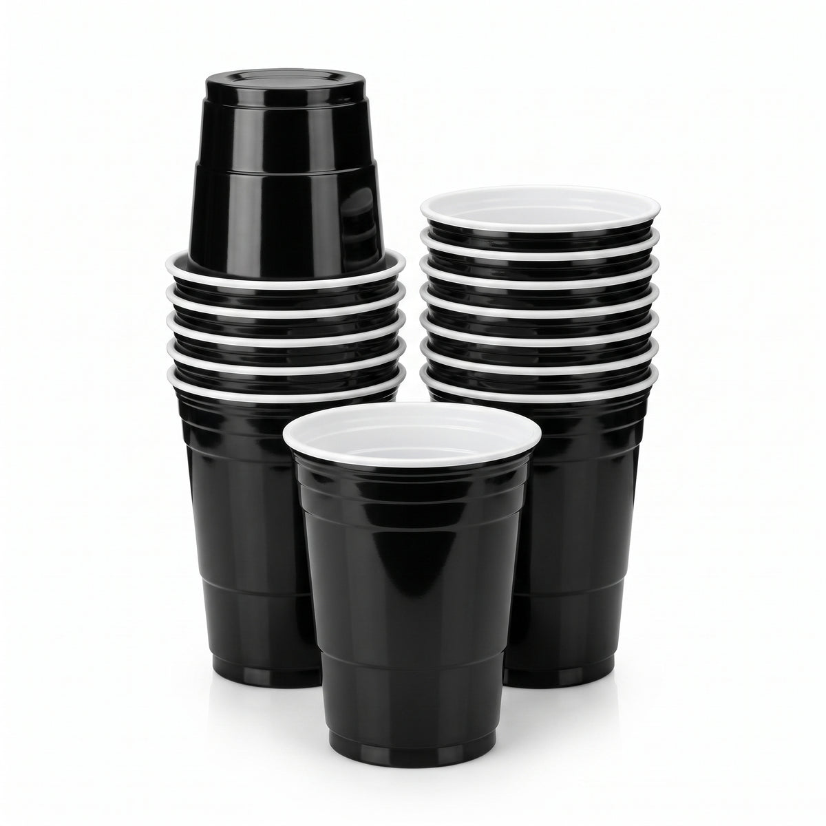 Jet Black 18oz Plastic Party Cups