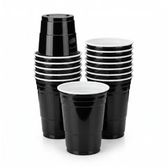 Jet Black 18oz Plastic Party Cups