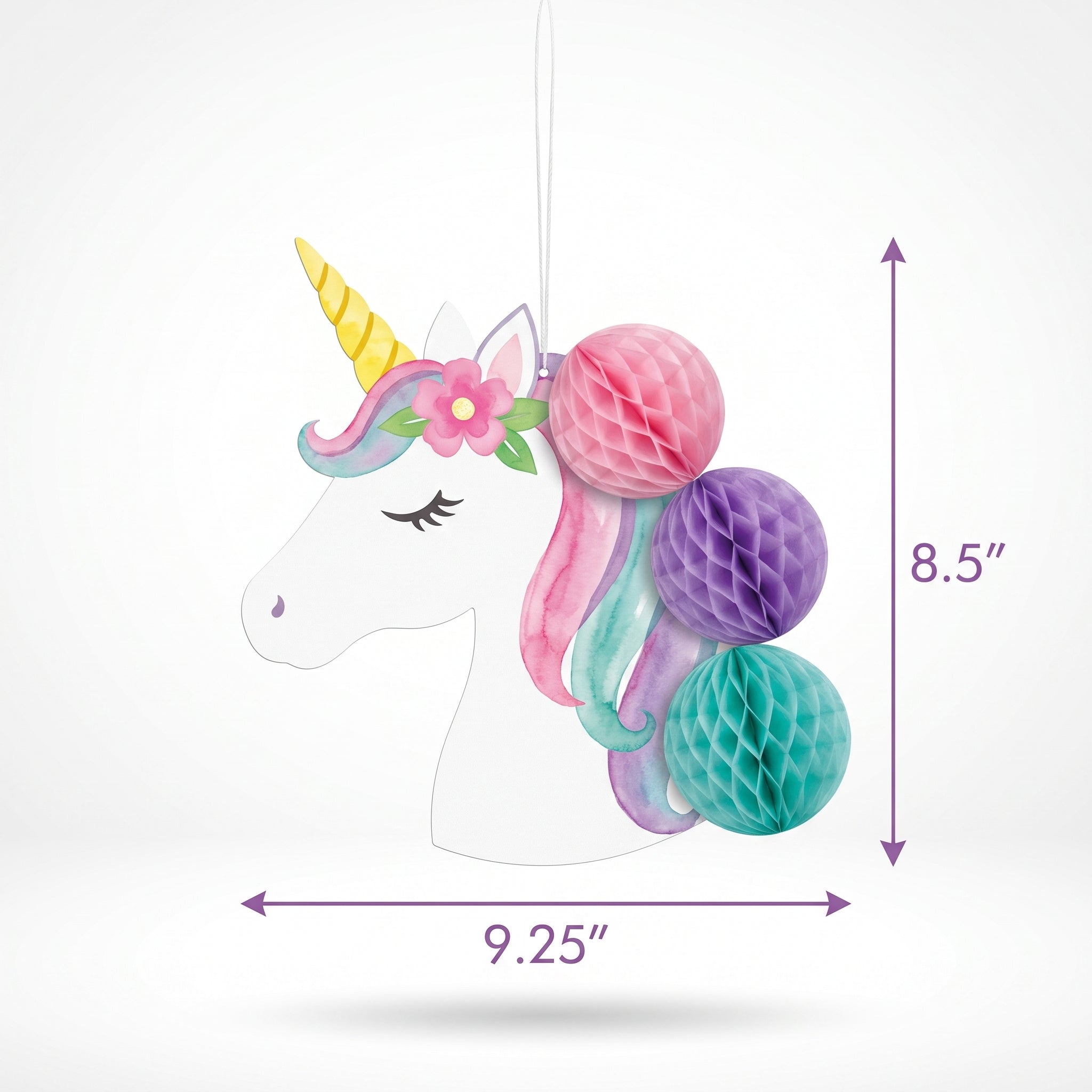Enchanted Unicorn Honeycomb Hanging Decorations - 3 Pack