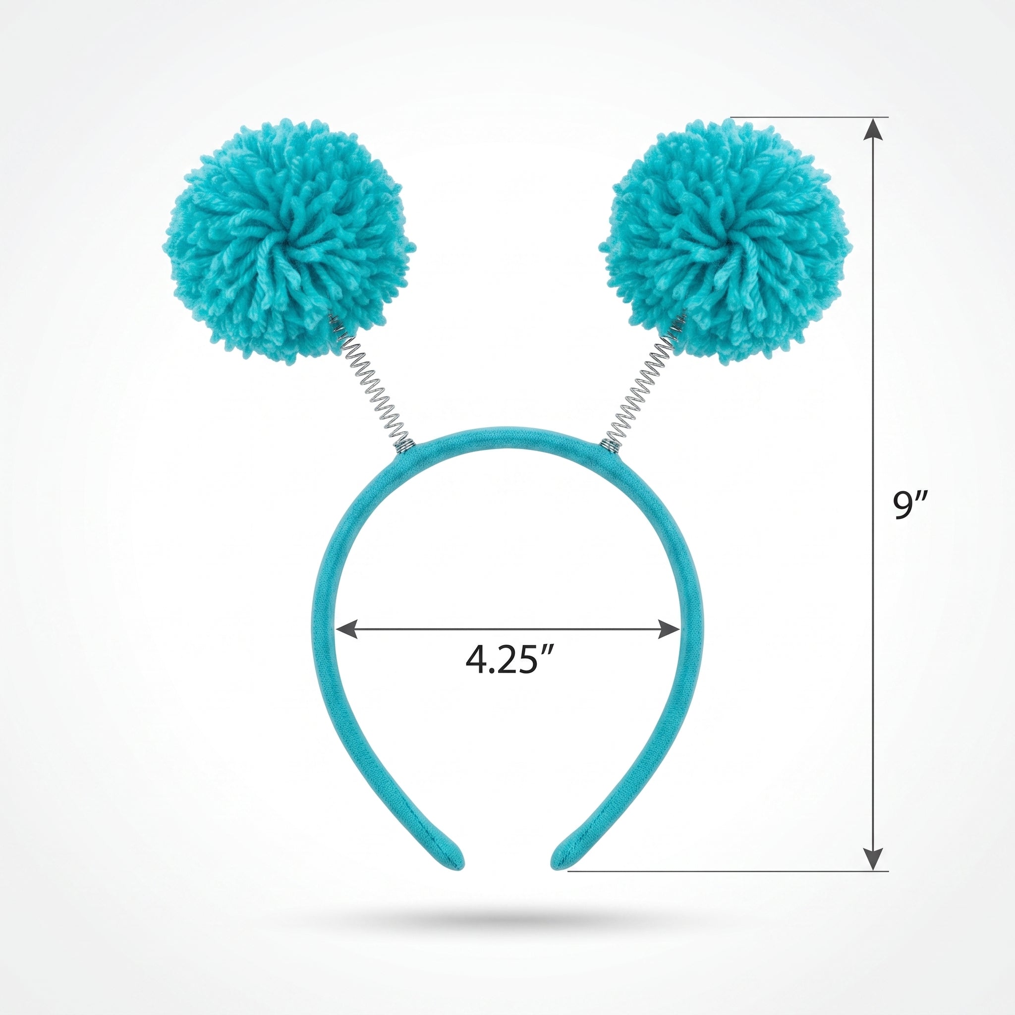 Turquoise Pom-Pom Headbopper Headband - Fun Team Spirit Accessory