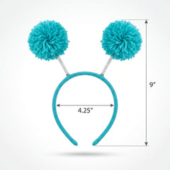 Turquoise Pom-Pom Headbopper Headband - Fun Team Spirit Accessory