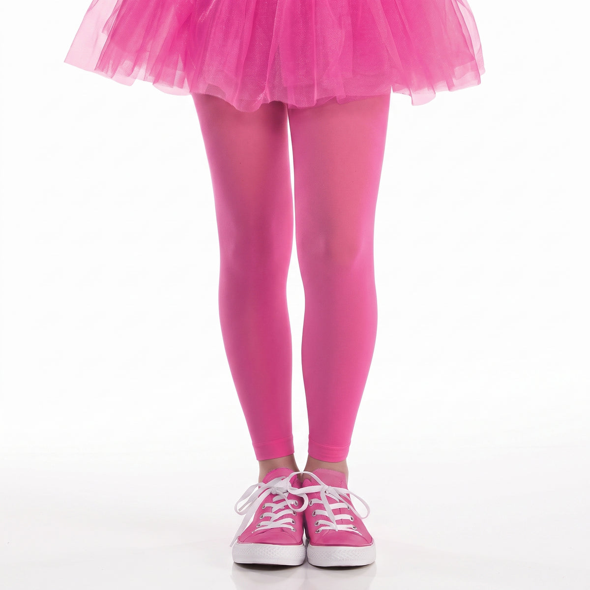 Kids' Bright Pink Footless Tights - One Size