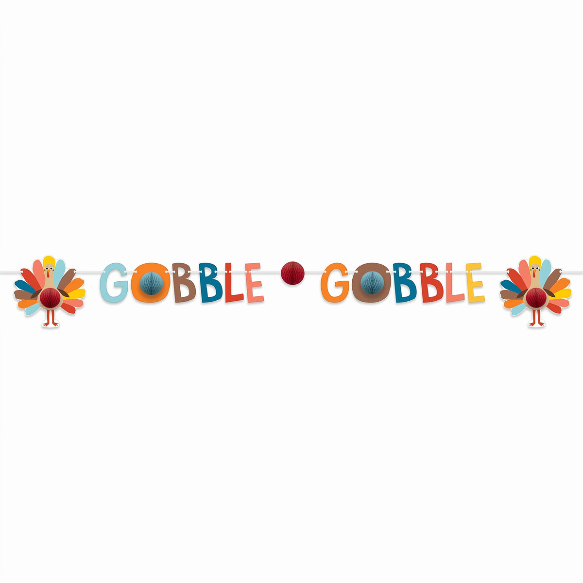 Festive "Gobble Gobble" Turkey Day Banner