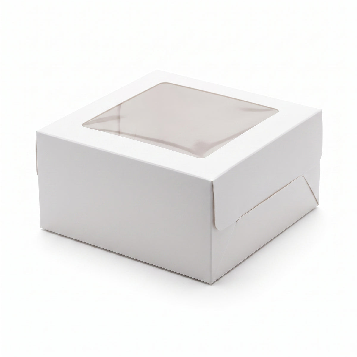 White Square Window Cake Box, 12x12x6 Inches