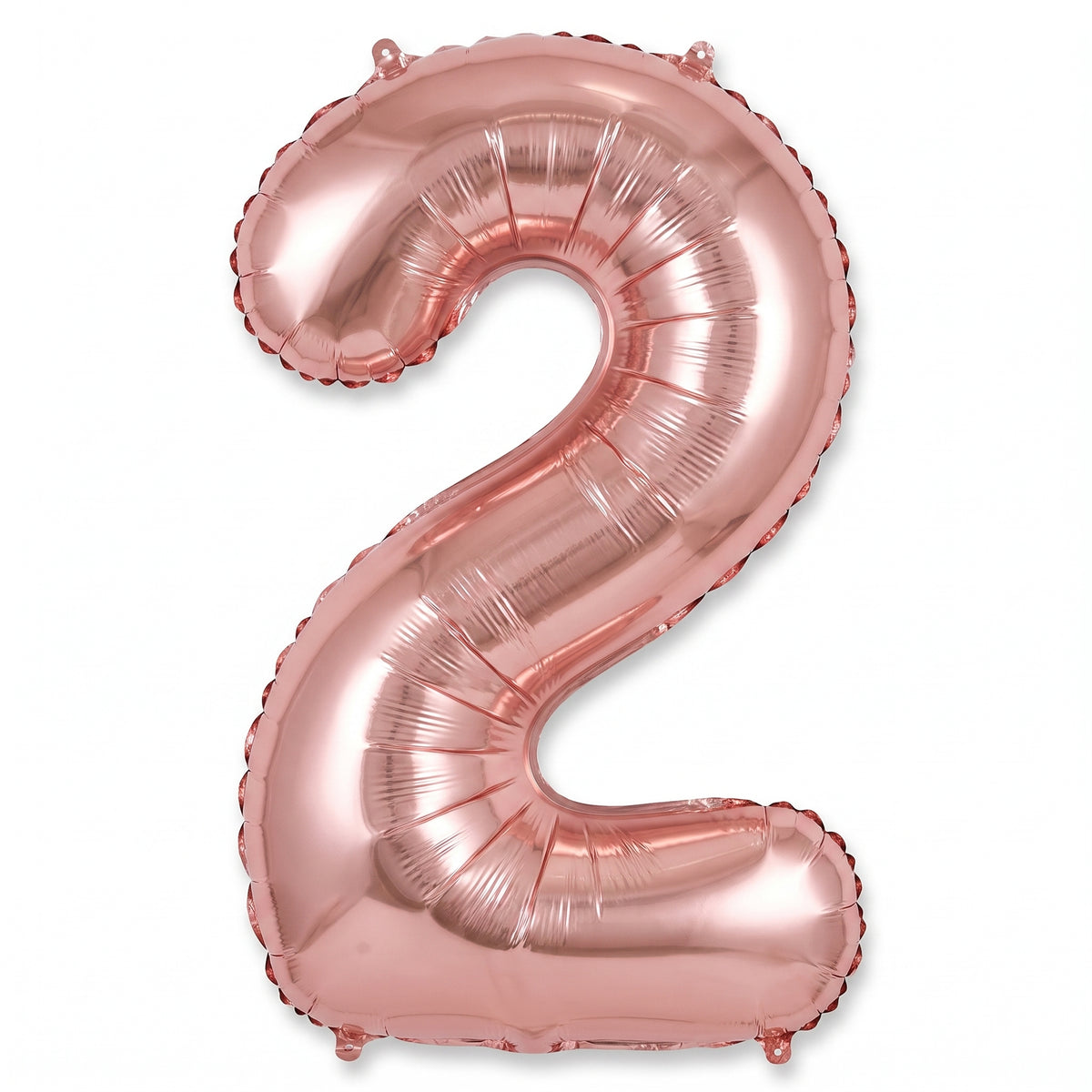Rose Gold Script Number 2 Balloon - 8-Inch Foil Air-Filled