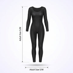 Sleek Black Catsuit Halloween Costume - Adult Size S/M