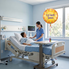 Get Well Soon Sunburst Foil Balloon - 17 Inch