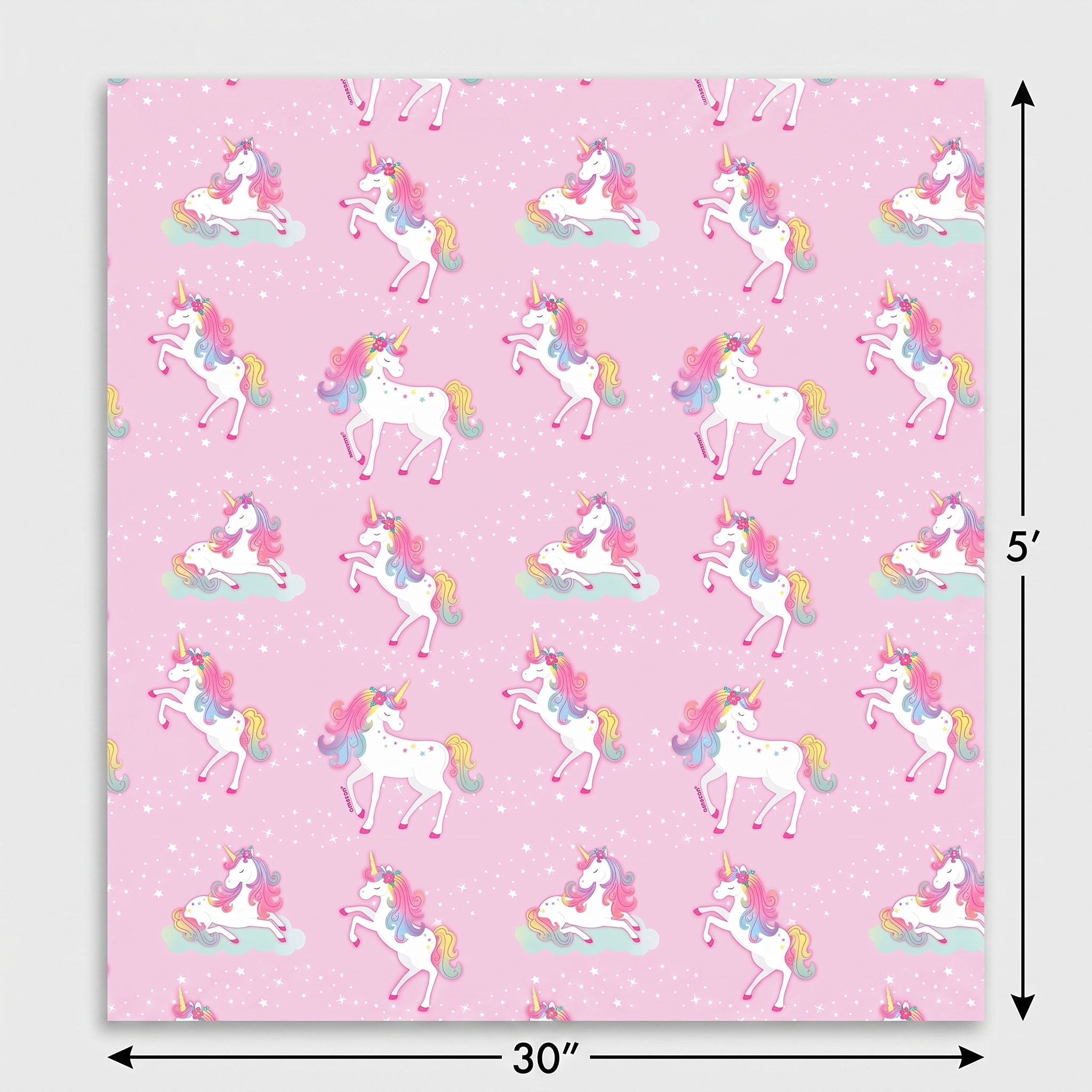 Enchanted Unicorn Gift Wrap, Pink, 5 ft - Perfect for Kids' Birthday Parties