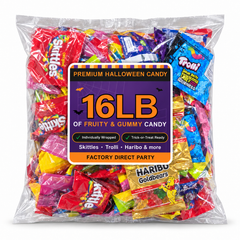 16 lb Halloween Candy Variety Pack - fruity and gummy fun size candy
