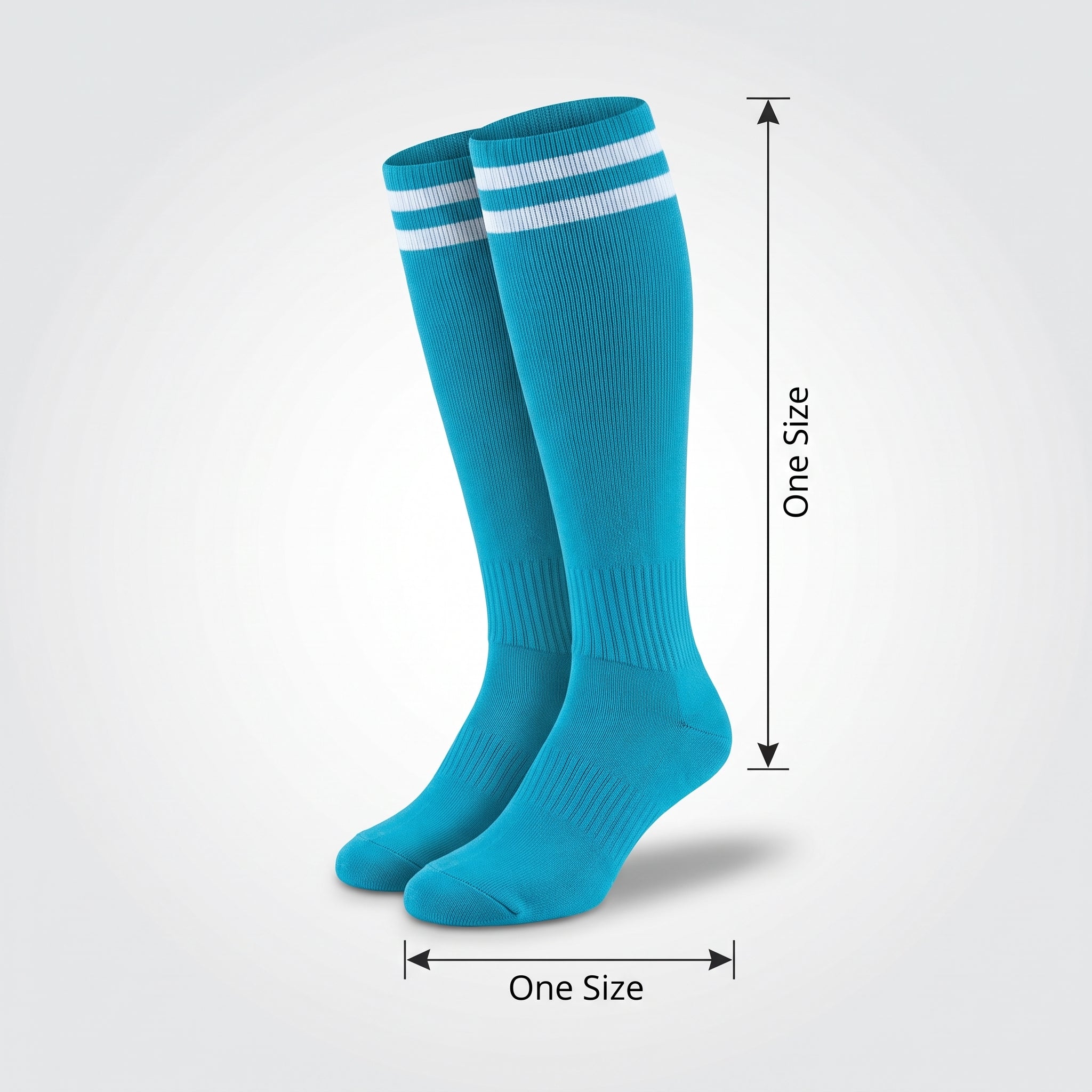 Turquoise Athletic Knee-High Socks for Team Spirit