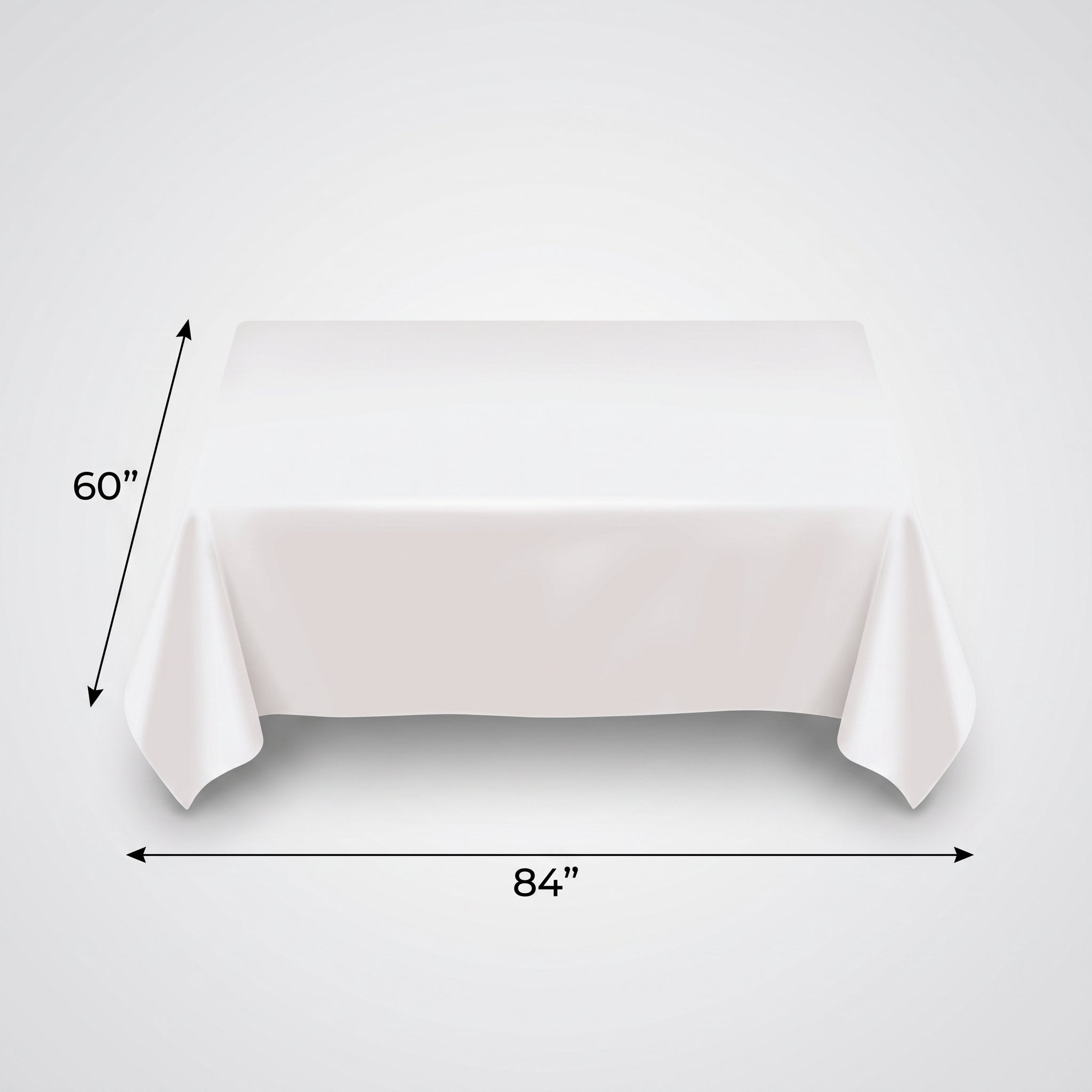 Elegant White Fabric Tablecover - 60x84 Inch