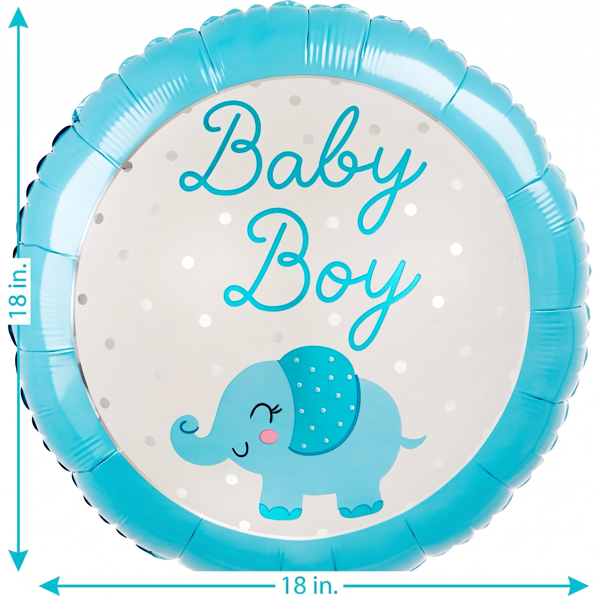 Baby Boy Elephant Foil Balloon - 18" Mylar