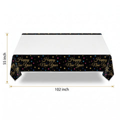 Starlight New Year's Eve Plastic Table Cover - 54x102 inches